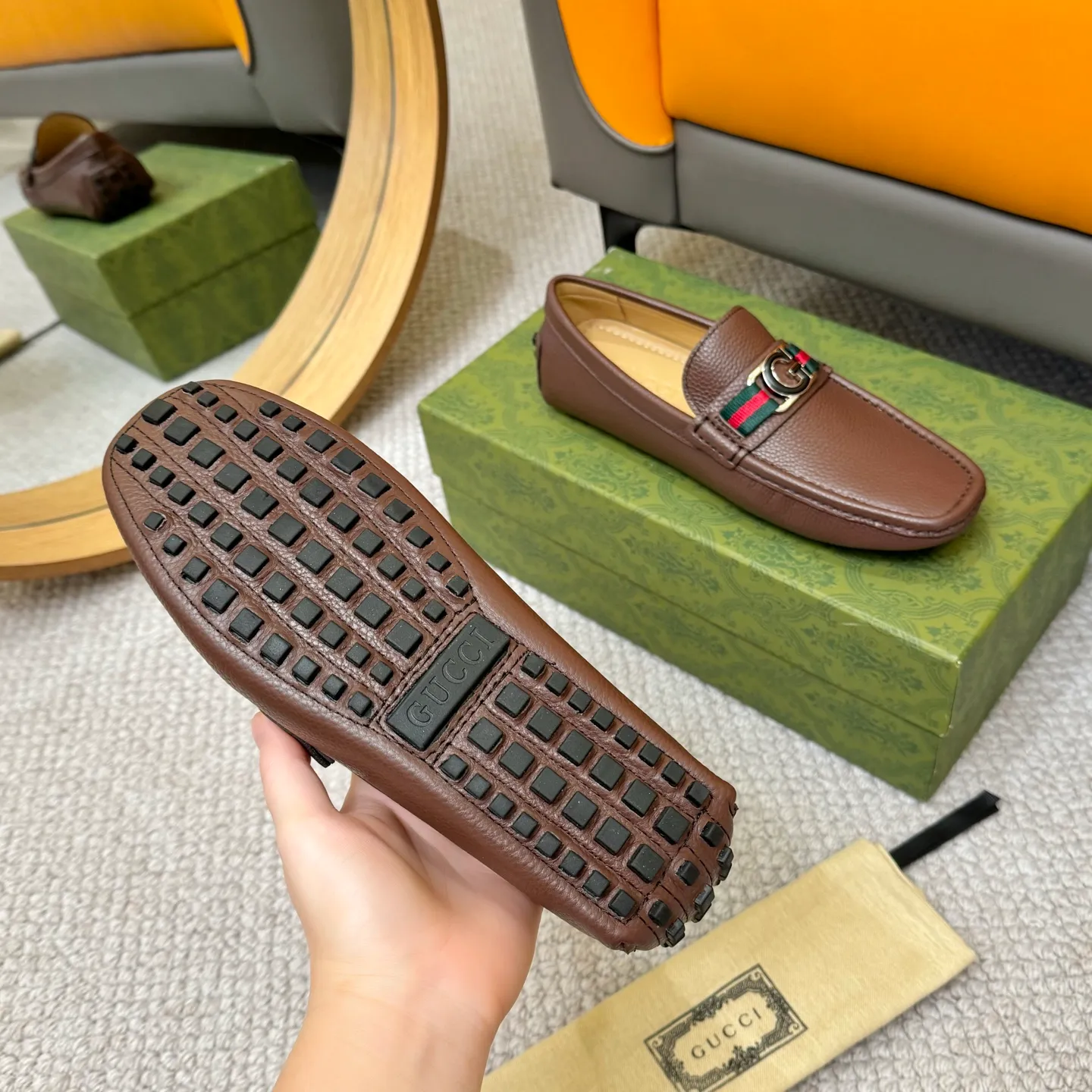 Men's shoes 💰420 (Yangli) Gucci* - the top version of Gucci classic beanie shoes! It is made of imported original cowhide and has a comfortable first layer of sheepskin lining! Original wear-resistant rubber outsole! High quality products! Size 38-46, with shoe dial, cloth bag, card